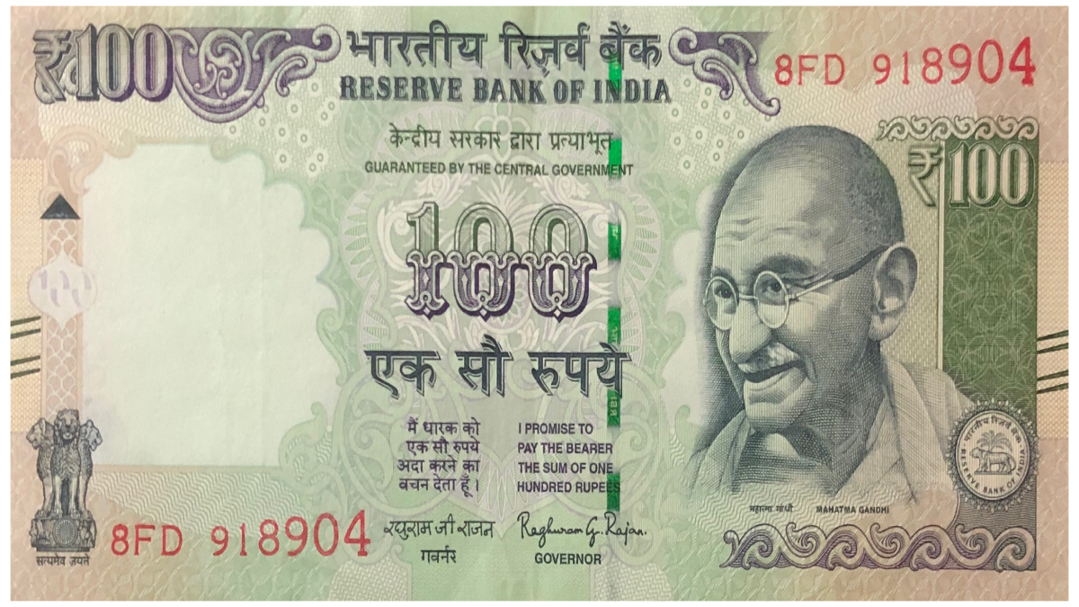 100 rupee note